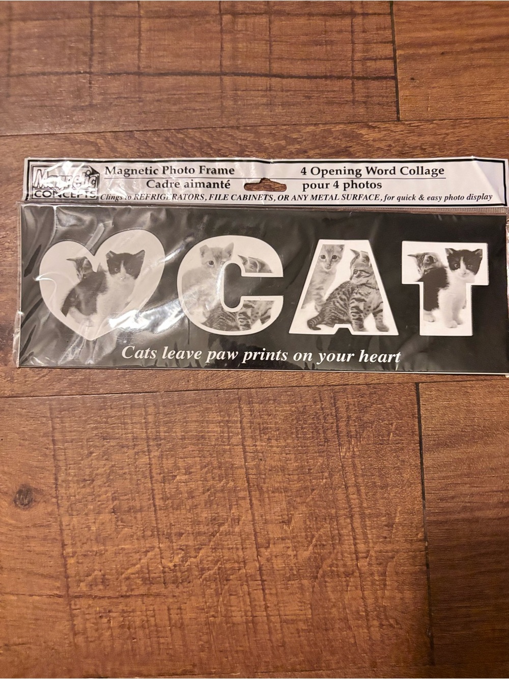 Magnetic 'CAT' Photo Frame Collage - Black